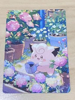Anime ART STYLE clefairy Fan Full Art Pokemon Custom Card/perfect bookmark - Image 2