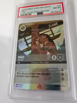 Lorcana D100 Collector's Edition Promo Card Maui Demigod PSA 9 Mint - Image 1