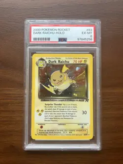 Pokemon Dark Raichu Holo TCG Card 83/82 Secret Rare 2000 PSA 6 - Image 1