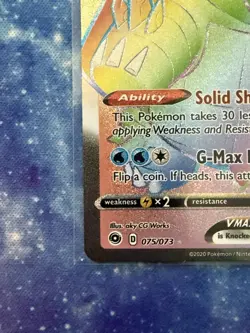 Drednaw VMax Pokemon Holo Rainbow Full Art Trading Card Near Mint 075/073 - Image 5