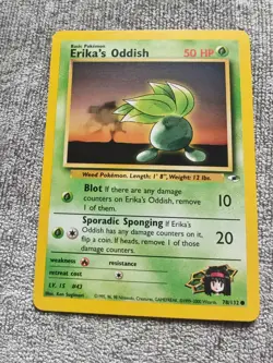 Erika's Oddish 78/132 - Gym Heroes - Pokemon Card LP WOTC Common Vintage 2000 LP - Image 1