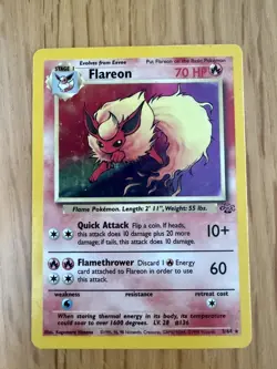 Pokemon TCG Flareon Jungle Holo Rare Card 3/64 - Image 1