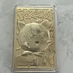 Vintage 1999 Burger King Pokemon 23k Gold Plated JIGGLYPUFF Trading Card - Image 1