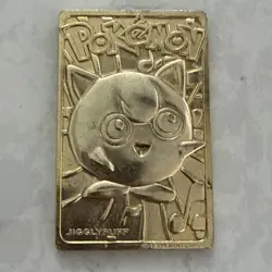 Vintage 1999 Burger King Pokemon 23k Gold Plated JIGGLYPUFF Trading Card - Image 5