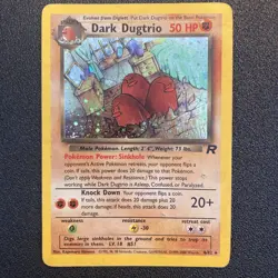 Dark Dugtrio 6/82 Team Rocket Unlimited Holo WOTC Pokemon Card - Damaged - Image 1