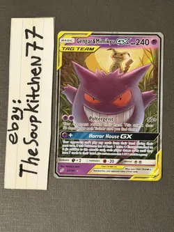 Gengar & Mimikyu GX 53 181 Holo Team Up Tag Pokemon Card - Image 1