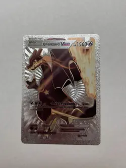 Charizard Vmax Silver Fan Art Display Card G-Max Firebomb HP1560 Mint/NM - Image 1