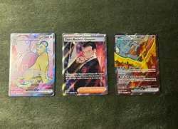 Destined Rivals Team Rocket Full Art 3-Card Lot Persian ex, Moltres ex, Giovanni - Image 1