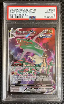 💎PSA 10 Rayquaza VMAX TG20/TG30 SWSH Silver Tempest Alt Art Holo Pokemon Card - Image 1