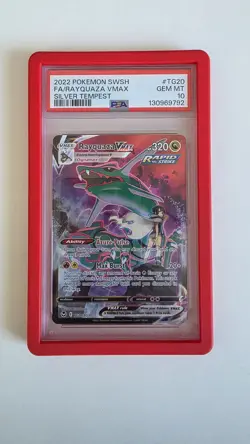 PSA 10 Rayquaza VMAX Trainer Gallery SWSH Silver Tempest TG20/TG30 Pokemon Card - Image 1