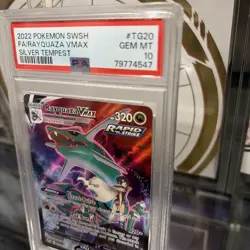 PSA 10 Rayquaza VMAX TG20/TG30 SWSH Silver Tempest Alt Art Holo Pokemon Card - Image 5