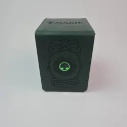Mtg Ultra Pro Deck Box Mana 7 Leather Alcove Flip Magnetic Green Aw50817 - Image 1