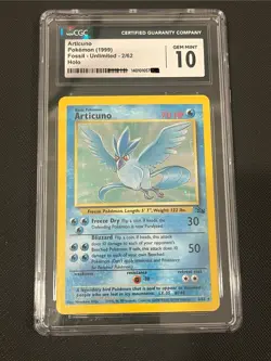 Pokemon Articuno Fossil Holo Rare #2 CGC 10 Gem Mint - Image 1