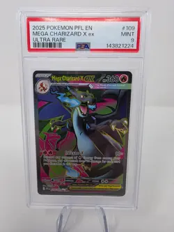 2025 Pokemon Phantasmal Flames Mega Charizard X ex Ultra Rare PSA 9 #109/094 - Image 1