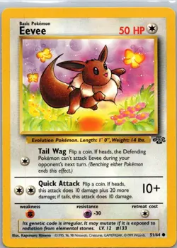 Pokemon TCG Eevee 51/64 Jungle LP - Image 1