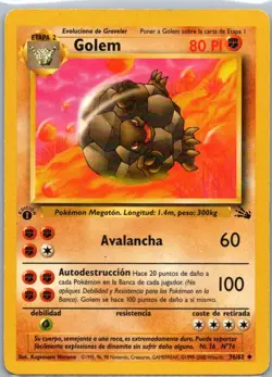 Pokemon TCG Golem 36/62 Fossil MP 1st Edition - Image 1