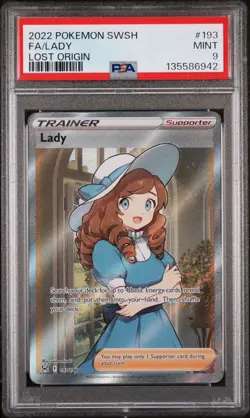2022 Pokemon SWSH FA/Lady Lost Origin #193 PSA 9 MINT - Image 1