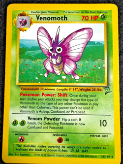 Venomoth Base Set Rare Regular Vintage Pokemon - Image 1