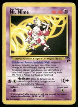 Mr. Mime 27/130 Rare Base Set 2 Pokemon Moderately Played - Image 1