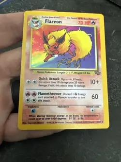 HP, Pokemon TCG Flareon Jungle 3/64 Holo Unlimited Holo Rare - Image 1