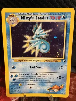 Pokemon Misty’s Seadra Prerelease 9/132 Holo Rare Gym Heroes WOTC LP+ - Image 1