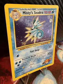 Pokemon Misty’s Seadra Prerelease 9/132 Holo Rare Gym Heroes WOTC LP+ - Image 4