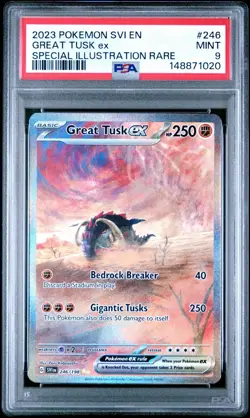 Pokemon Great Tusk EX # 246/198 SIR 2023 Scarlet & Violet PSA 9 MINT - Image 1