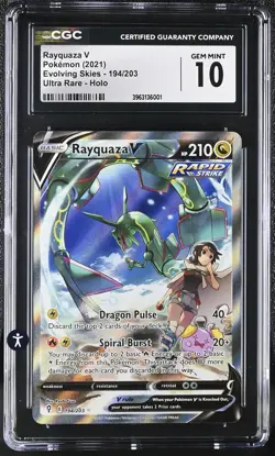 ‼Rayquaza V Pokemon Evolving Skies #194 Ultra Rare GRADE 10! SHOOT OFFER💨 - Image 1