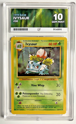 Pokemon TCG WOTC 1999 Base Set Ivysaur - Graded Ace 10 Gem Mint & Perfect Subs - Image 2