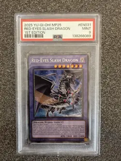 2025 YU-GI-OH! MP25-MEGA-PACK TIN 1ST EDITION RED-EYES SLASH DRAGON PSA 9 - Image 1