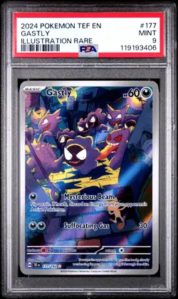 2024 POKEMON TEF EN-TEMPORAL FORCES ILLUSTRATION RARE #177 GASTLY PSA 9 - Image 1