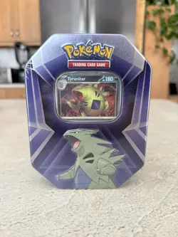 NEW & SEALED 2024 Pokemon TCG: Triple Whammy Tyranitar Tin - Image 1