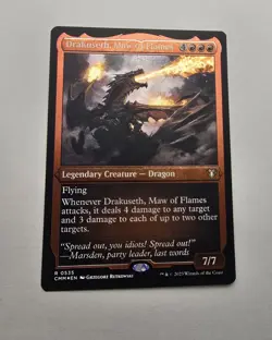 Drakuseth, Maw of Flames - Commander Masters CMM Etched Foil English Rare LP - Image 1