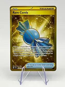 Pokemon TCG Rare Candy Scarlet & Violet Base Set 256/198 Gold Holo Hyper Rare - Image 1