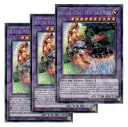 Yugioh Ritual Beast Ulti-Gaiapelio x 3 - 1st Edition Secret Rare NM - Free Holo - Image 1