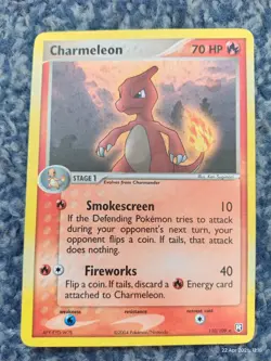 POKEMON TCG CHARMELEON SECRET RARE EX TEAM ROCKET RETURNS 110/109 2004 EXCELLENT - Image 1