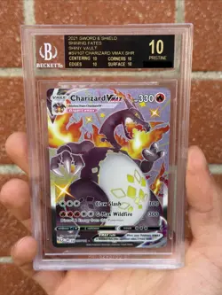 Black label BGS 10 Pokemon Charizard Vmax #SV107 Full Art Shining Fates 2021 ENG - Image 1