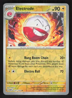 Pokemon TCG Scarlet & Violet 151 Reverse Holo Electrode #101/165 - Image 1