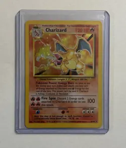 CHARIZARD 4/102 HOLO HOLO RARE BASE SET UNLIMITED POKEMON HOLO AUTHENTIC ALTERED - Image 3