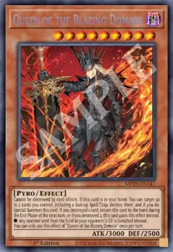 Yugioh! Queen of the Blazing Domain MP25-EN147 Prismatic Secret Rare - Image 1