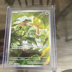 Pokemon Caterpie Illustration Rare Holo 50 HP 172/165 Sv: Scarlet & Violet 151 - Image 1