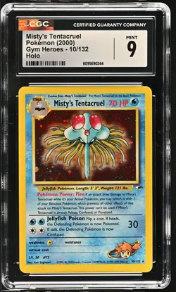 Pokemon GRADED 2000 Misty's Tentacruel 10/132 Gym Heroes Unl R 9 CGC ENGLISH - Image 1