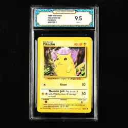 TQG 9.5 MINT+ 1999 Pokemon ENG Pikachu #58/102 C(2) - Image 1