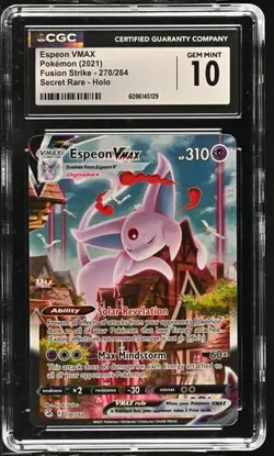 ESPEON VMAX Fusion Strike Holo Secret Rare #270 CGC 10 Pokemon - Image 1