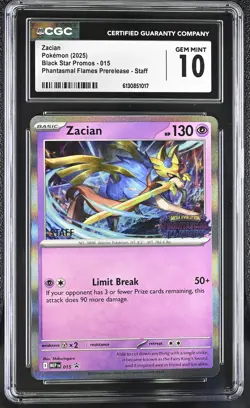 Pokemon GRADED Zacian 15 Mega Evolution Black Star Promo 10 CGC ENGLISH - Image 1