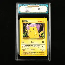 TQG 8.5 NM-MT+ 1999 Pokemon ENG Pikachu #58/102 C(2) - Image 1