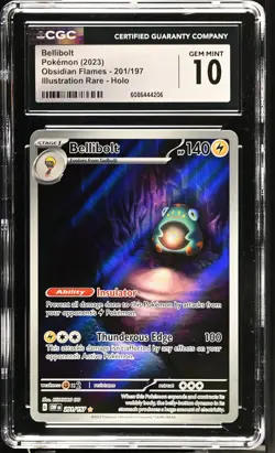 Pokemon GRADED Bellibolt 201/197 Obsidian Flames IR 10 CGC ENGLISH - Image 1
