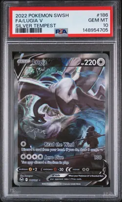 2022 POKEMON SWORD & SHIELD SILVER TEMPEST #186 FULL ART/LUGIA V PSA 10 - Image 1