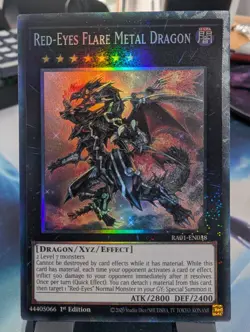YuGiOh! Red-Eyes Flare Metal Dragon RA01-EN038 Collector's Rare 1st Ed - Image 1