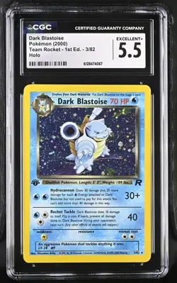 Dark Blastoise 2000 Pokemon Team Rocket 1st Edition CGC 5.5 #3 - Image 1